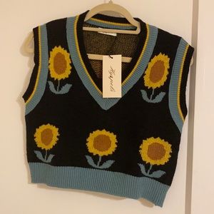 Sunflower cropped sweater vest